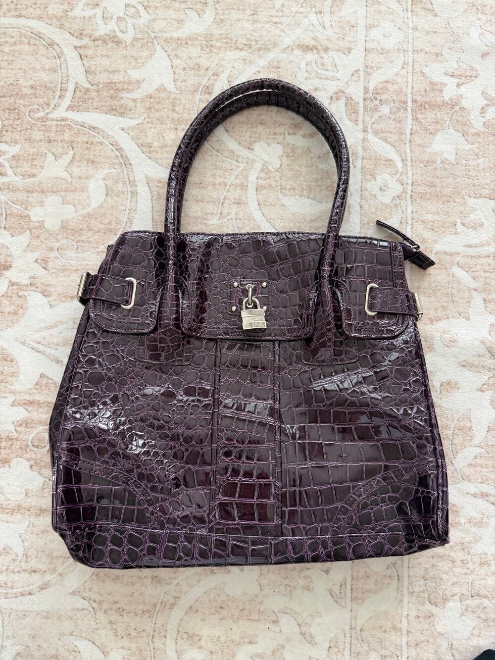 New York and Company Purple Faux Leather Purse